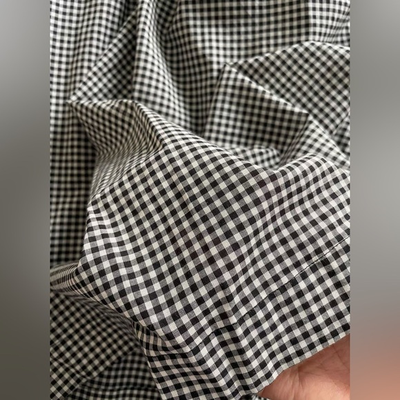 Doen Quinn Dress Black Gingham Puff-Sleeve Midi Dress XS - Picture 5 of 6